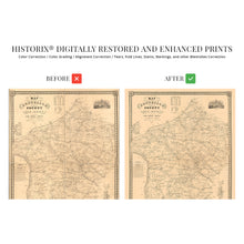 Load image into Gallery viewer, Digitally Restored and Enhanced 1851 Hunterdon County New Jersey Map - Vintage Wall Map of New Jersey Poster - Old Hunterdon County NJ Map Wall Art