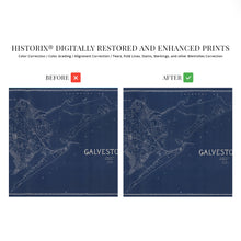 Load image into Gallery viewer, Digitally Restored and Enhanced 1891 Galveston County Texas Map Poster - Vintage Map of Galveston - Galveston County Wall Art Blueprint Showing Land Ownership Real Property - Galveston Texas Map