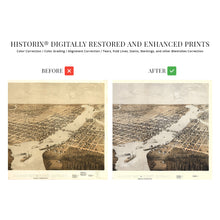 Load image into Gallery viewer, Digitally Restored and Enhanced 1867 Green Bay Wisconsin Map - Vintage Green Bay Poster - Historic Green Bay Wall Art - Bird's Eye View of Green Bay and Fort Howard Wisconsin - Old Green Bay Wall Decor