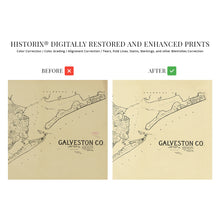 Load image into Gallery viewer, Digitally Restored and Enhanced 1892 Galveston County Map - Vintage Map Galveston Wall Art Showing of Land Ownership in Galveston Texas - Galveston Bay Map - Galveston Map - Galveston Wall Art