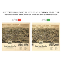 Load image into Gallery viewer, Digitally Restored and Enhanced 1891 Bedford City Map - Vintage Virginia Map Print - Historic Map of Bedford City Wall Art - Old Bedford County Virginia Map - Bird's Eye View of Bedford Virginia Wall Map