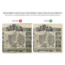 Load image into Gallery viewer, Digitally Restored and Enhanced 1849 Havana Cuba Map Print - Picturesque Map of Havana Cuba Wall Art with House Numbers - History Map of Cuba Poster