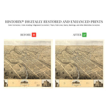 Load image into Gallery viewer, Digitally Restored and Enhanced 1868 Elyria Ohio Map Poster - Vintage Map of Elyria Wall Art - Old Bird's Eye View of Elyria Lorain County Ohio Wall Map