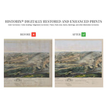 Load image into Gallery viewer, 1863 Gettysburg Battlefield Map - Old Gettysburg Map Art - History Map of Gettysburg PA - Bird's Eye View of Gettysburg Battlefield Civil War Map Wall Art Poster