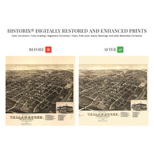 Load image into Gallery viewer, Digitally Restored and Enhanced 1885 Tallahassee Florida Map Poster - Vintage Map of Tallahassee Poster - Old Tallahassee Map - Historic Tallahassee Wall Art - View of Tallahassee FL Leon County