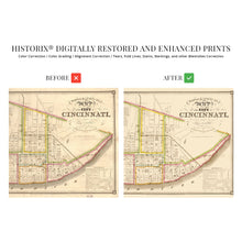 Load image into Gallery viewer, Digitally Restored and Enhanced 1841 Cincinnati Ohio Map - Vintage Map of Cincinnati Ohio - Old Cincinnati Wall Art - Historic Cincinnati Ohio Map Poster - Restored Topographical Map of Cincinnati Ohio