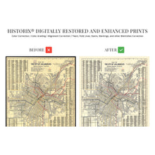 Load image into Gallery viewer, Digitally Restored and Enhanced 1906 Los Angeles City Map - Vintage Map of Los Angeles California - Old Los Angeles Wall Art - Los Angeles Map Poster - History Map of Los Angeles Showing Railway Systems