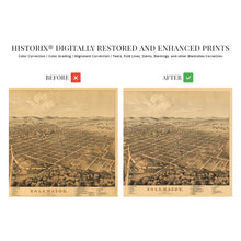 Load image into Gallery viewer, 1874 Kalamazoo Michigan Map - Old Map of Michigan - History Map of Kalamazoo Michigan - Bird's Eye View of Kalamazoo Michigan Wall Art Poster