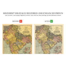 Cargar imagen en el visor de la galería, Digitally Restored and Enhanced 1903 India Map Poster - Vintage Map of India Wall Art - History Map of India Poster - Old Map of the Country of India