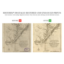 Load image into Gallery viewer, Digitally Restored and Enhanced 1781 Cape Fear River Region Map - Vintage Map of Wilmington and Brunswick County North Carolina - New Hanover NC Vintage Map Wall Art - American Revolution Map