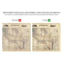Load image into Gallery viewer, Digitally Restored and Enhanced 1883 Map of Wyoming - Vintage Wyoming Map Poster - Old Wyoming Poster - Historic Wyoming Wall Art - Restored Wyoming State Wall Map Compiled from Official Records