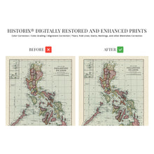 Load image into Gallery viewer, Digitally Restored and Enhanced 1906 Philippines Map Poster - Vintage Map of The Philippines Wall Art - Historic Map of Philippines Wall Decor - Old Philippines Artwork