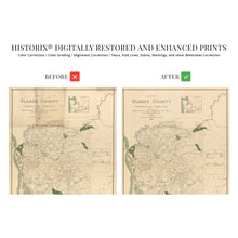 Load image into Gallery viewer, Digitally Restored and Enhanced 1888 Clark County Washington Map Poster - Vintage Vancouver Washington Map Clark County Wall Art - Old Clark County WA Territory Map with Landowner Names and Data