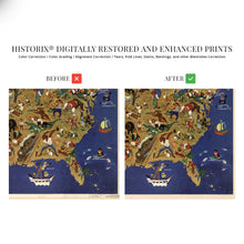 Load image into Gallery viewer, Digitally Restored and Enhanced 1946 Map of America and its Folklore - William Gropper's America Pictoral Map - Vintage United States Map Wall Art - Vintage USA Map Poster - USA Map Wall Art