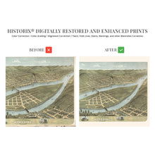 Load image into Gallery viewer, Digitally Restored and Enhanced 1870 Wheeling West Virginia Map - Map of Wheeling Wall Art - Old City of Wheeling WV Poster - History Map of West Virginia