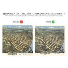 Load image into Gallery viewer, Digitally Restored and Enhanced 1871 Chattanooga Tennessee Map - Old Chattanooga TN Map Poster - Bird's Eye View Map of Chattanooga Tennessee Wall Art