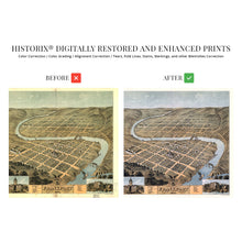 Load image into Gallery viewer, Digitally Restored and Enhanced 1871 Frankfort Kentucky Map Poster - Vintage Frankfort Kentucky Wall Art - Old Frankfort Kentucky Map - Bird's Eye View of Frankfort KY Looking South East