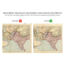 Cargar imagen en el visor de la galería, Digitally Restored and Enhanced 1912 Middle East Map - Vintage Map of Countries Between Constantinople & Calcutta - Old Map of Turkey in Asia Persia Afghanistan & Turkestan - India South Asia Map History