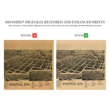 Load image into Gallery viewer, Digitally Restored and Enhanced 1889 Norfolk Nebraska Map - History Map of Norfolk Wall Art - Perspective Map of Norfolk NE - Old Map of Nebraska Poster