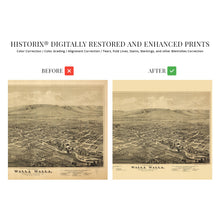 Load image into Gallery viewer, Digitally Restored and Enhanced 1876 Walla Walla Washington Map Poster - Walla Walla Vintage Map of Washington Territory - Old Map of Walla Walla Wall Art