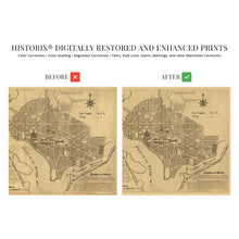 Cargar imagen en el visor de la galería, Digitally Restored and Enhanced 1792 Washington DC Map Print - Vintage Plan of the City of Washington Territory of Columbia - Old Washington DC Wall Art