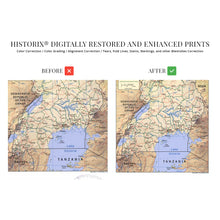 Load image into Gallery viewer, Digitally Restored and Enhanced 2005 Uganda Map Poster - Map of Uganda Wall Art - Uganda Poster Map Showing Roads Railroads International & District Boundaries National & District Capitals