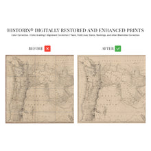 Load image into Gallery viewer, Digitally Restored and Enhanced 1859 State of Oregon and Washington Territory Map - Vintage Pacific Northwest Wall Art - Pacific Northwest Decor - Pacific Northwest Map Poster - Northwest US Map