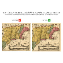 Cargar imagen en el visor de la galería, Digitally Restored and Enhanced 1690 Eastern United States Map Poster - Vintage Wall Map of New England Poster - New Netherland Map History - Old New Amsterdam New York City Map Wall Art