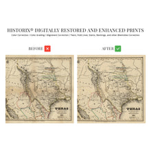 Cargar imagen en el visor de la galería, Digitally Restored and Enhanced 1846 Texas Map - Texas Vintage Map - Old Poster Map of Texas State - Historical Map of Texas Poster - History Map of Texas - Restored Texas Wall Art