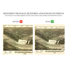 Load image into Gallery viewer, Digitally Restored and Enhanced 1882 Niagara Falls Map - Vintage Map of Niagara Falls Wall Art - Old Niagara Falls New York Map Poster - History Map of Niagara Falls NY - Bird's Eye View of Niagara Falls