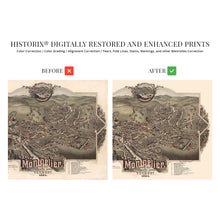 Load image into Gallery viewer, Digitally Restored and Enhanced 1884 Montpelier Vermont Map - Vintage Montpelier VT Wall Art - Old Montpelier Vermont Map - Bird's Eye View of Montpelier Washington County Vermont Poster