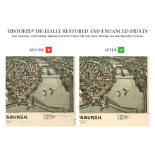 Load image into Gallery viewer, Digitally Restored and Enhanced 1902 Pittsburgh Pennsylvania Map Poster - Vintage Pittsburgh Map Art - Panoramic Bird&#39;s Eye View of Pittsburgh Wall Art - Map of Pittsburgh City PA Wall Decor
