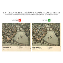 Load image into Gallery viewer, Digitally Restored and Enhanced 1902 Pittsburgh Pennsylvania Map Poster - Vintage Pittsburgh Map Art - Panoramic Bird's Eye View of Pittsburgh Wall Art - Map of Pittsburgh City PA Wall Decor