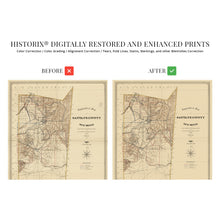 Load image into Gallery viewer, Digitally Restored and Enhanced 1883 Santa Fe County New Mexico Map - Vintage Santa Fe Wall Art - Old Santa Fe Map Poster - Topographical Map of Santa Fe County NM Showing Landowners Grants