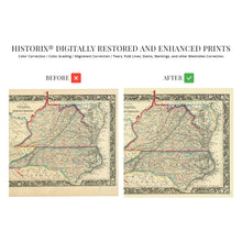 Load image into Gallery viewer, Digitally Restored and Enhanced 1860 County Map of Virginia and North Carolina - Virginia County Map Poster - Old Wall Map of North Carolina County