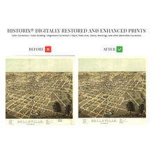 Load image into Gallery viewer, Digitally Restored and Enhanced 1867 Belleville Illinois Map - Old Belleville IL Wall Art - History Map of Belleville St Clair County Illinois Poster