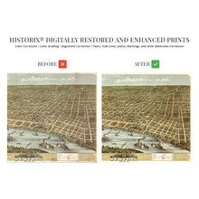 Load image into Gallery viewer, Digitally Restored and Enhanced 1870 Memphis Tennessee Map - Vintage Memphis Wall Art - Old City of Memphis TN Map - Historic Bird's Eye View of Memphis Poster Showing Points of Interest