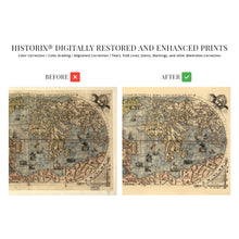 Cargar imagen en el visor de la galería, 1565 World Map Poster - 18x24 Inch Vintage Map of the World Poster - Historic Map of Earth - Old World Map Wall Art - Restored Map of the Universal Description of All The Known Land