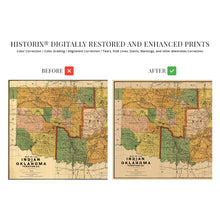 Load image into Gallery viewer, Digitally Restored and Enhanced 1892 Map of the Indian and Oklahoma Territories - Vintage Map of Oklahoma Wall Art - Vintage Oklahoma Map - Indian Territory Map - Oklahoma Map Poster