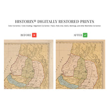 Load image into Gallery viewer, Digitally Restored and Enhanced 1760 Map of the Land of Canaan or Holy Land - Vintage Map Wall Art - Bible Map Poster - Land divided among the twelve tribes which God promised to Abraham