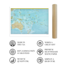 Load image into Gallery viewer, 2021 Oceania Map - Map of Oceania Region Wall Art Print - Oceania Map Poster