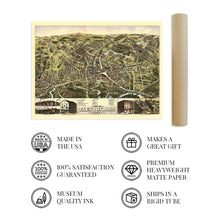 Load image into Gallery viewer, Digitally Restored and Enhanced 1875 Taunton Massachusetts Map - History Map of Taunton MA Wall Art - Old City of Taunton Map of Massachusetts Poster