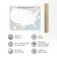 Load image into Gallery viewer, Digitally Restored and Enhanced 2020 United States Electoral College Votes by State Map Poster - Presidential Election Electoral College Poster - US President Electoral Map Poster