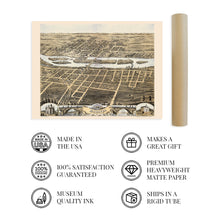 Load image into Gallery viewer, Digitally Restored and Enhanced 1869 Batavia Illinois Map - Old Map of Batavia IL Wall Art Poster - Batavia City Kane County State of Illinois Map History