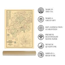 Load image into Gallery viewer, Digitally Restored and Enhanced 1878 Sumner County Tennessee Map - Tennessee Vintage Map - Old Map of Sumner County Wall Art - Tennessee State Map History