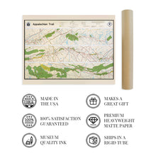Cargar imagen en el visor de la galería, Digitally Restored and Enhanced 1981 Map of the Appalachian Trail - Old Appalachian National Scenic Trail Map - History Map of Appalachian Trail Wall Art
