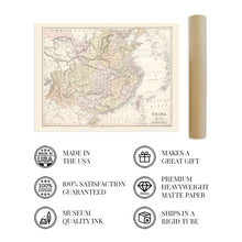 Load image into Gallery viewer, Digitally Restored and Enhanced 1885 China Map - Vintage Map of China Poster - Old Shanghai Map - History Map of Beijing - Historic Poster Map of China Wall Art - People's Republic of China Map Print