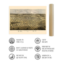 Load image into Gallery viewer, Digitally Restored and Enhanced 1867 Springfield Illinois Map Poster - Vintage Springfield Illinois Wall Art - Old Springfield Illinois Map - Historic Birds Eye View Map of Springfield IL