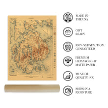 Load image into Gallery viewer, Digitally Restored and Enhanced 1922 Acadia National Park Map - Vintage Map Acadia National Park Wall Art - Vintage National Park Poster Acadia Maine United States - Acadia National Park Print