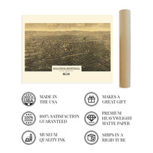 Load image into Gallery viewer, Digitally Restored and Enhanced 1904 Billings Montana Map Poster - Vintage Montana Poster - History Map of Billings MT - Old City of Billings Wall Art